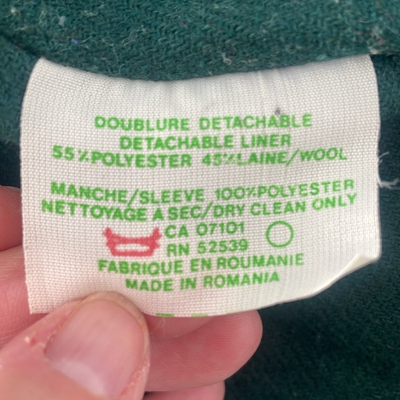 Cyclone Awesome vintage teal trench coat with detachable wool lining - Picture 10 of 10